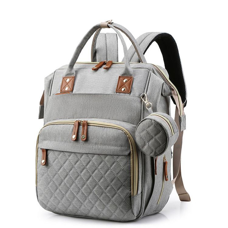 Multi-functional baby diaper bag & Bed - Grey