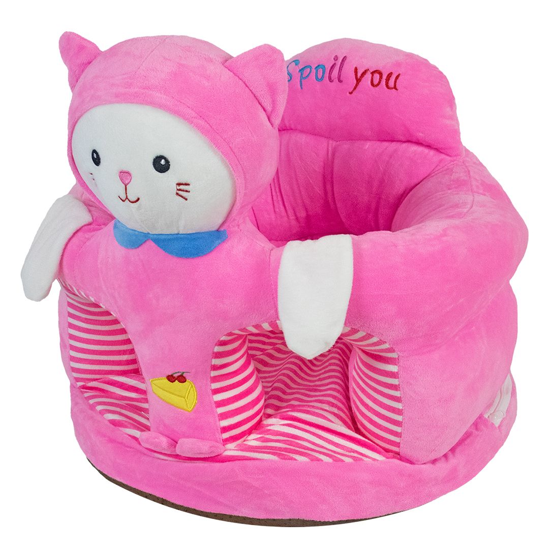 Baby Sofa Support Seat Cover Plush Chair Learning to Sit Comfortable - Pink