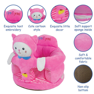 Baby Sofa Support Seat Cover Plush Chair Learning to Sit Comfortable - Pink